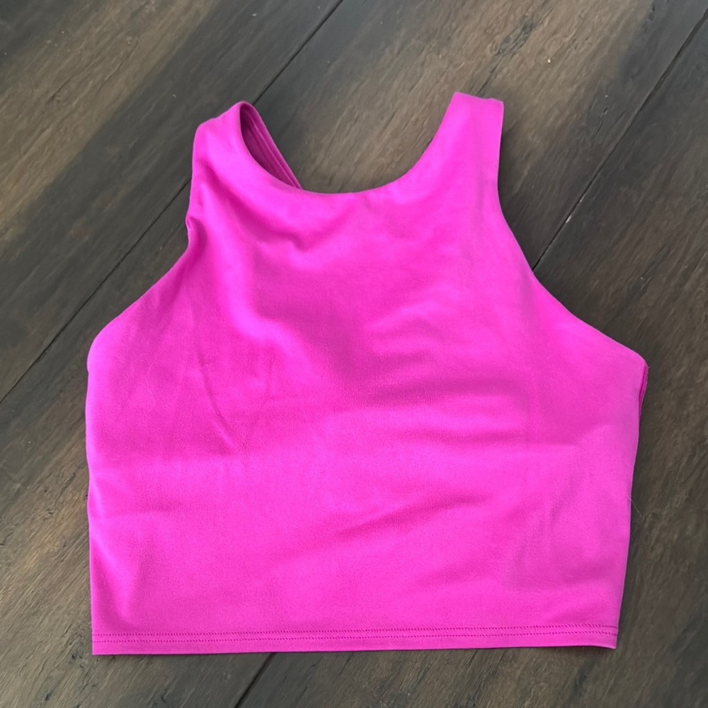 Pink Athleta Sleeveless Women's longline top with shelf bra